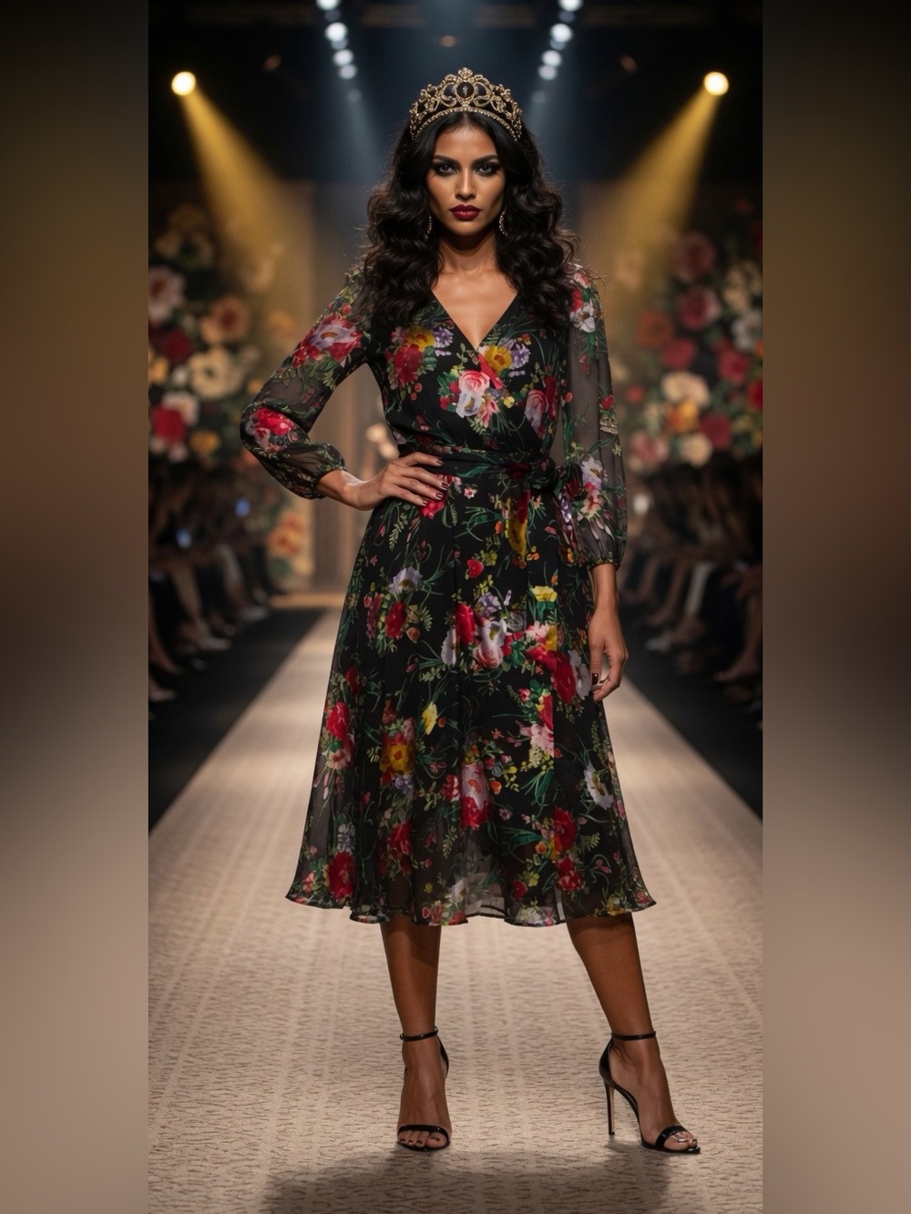ALICE & OLIVIA FLORAL WRAP DRESS